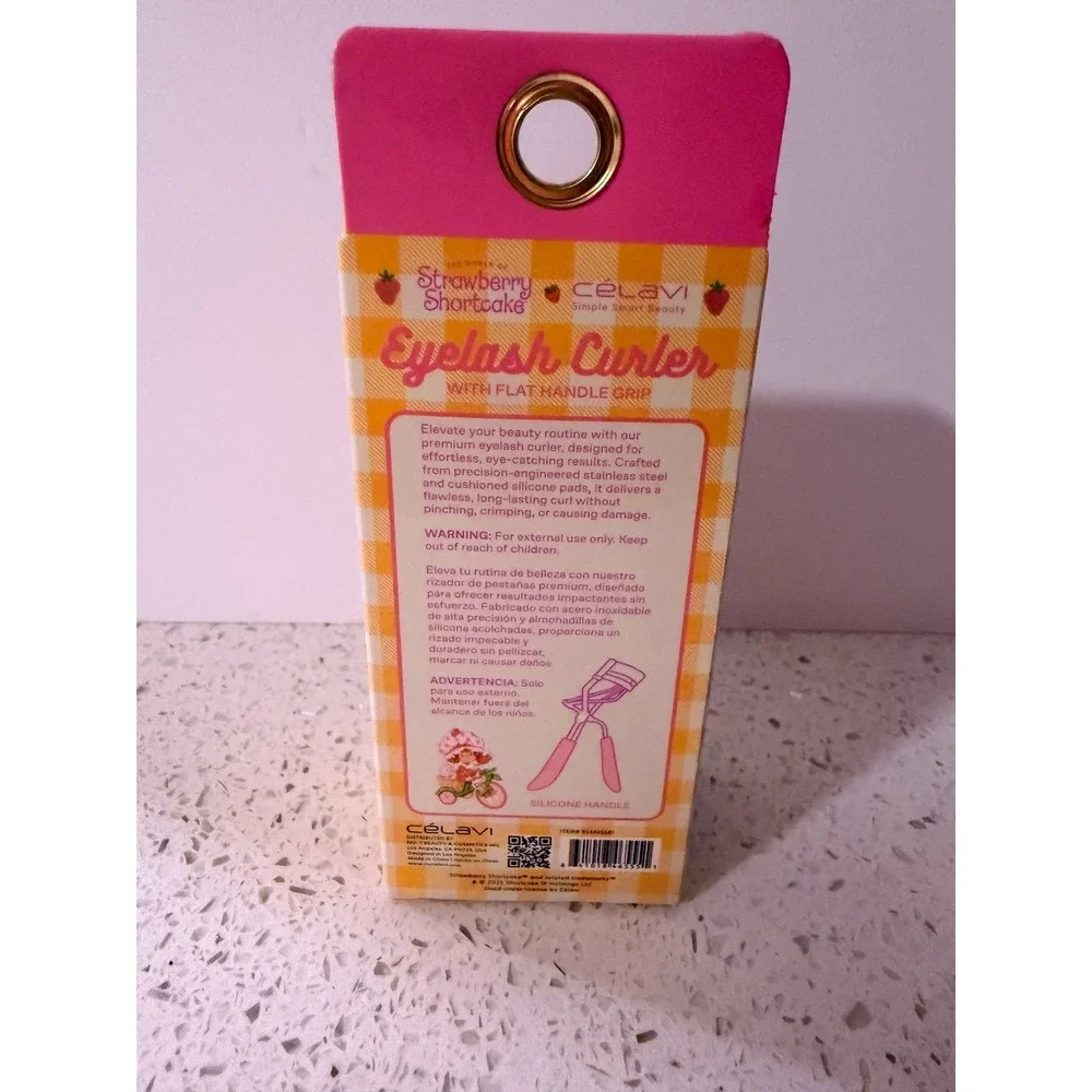 Strawberry Shortcake x Celavi Eyelash Curler Pink Flat Handle Grip New in Box